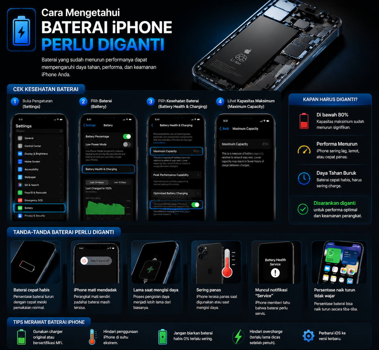 Cara Mengetahui Baterai iPhone Perlu Diganti